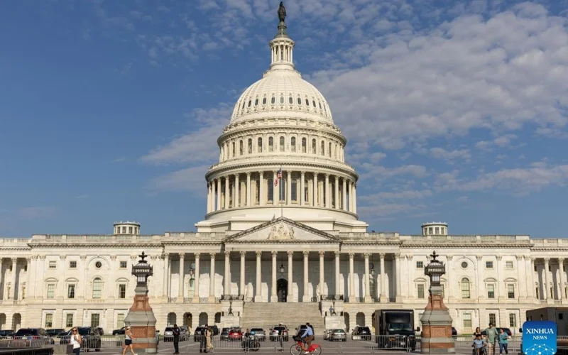 Photo taken on July 3, 2025 shows the U.S. Capitol building in Washington, D.C., the United States. The U.S. House of Representatives passed President Donald Trump's One Big Beautiful Bill with a vote of 218 to 214 on Thursday.