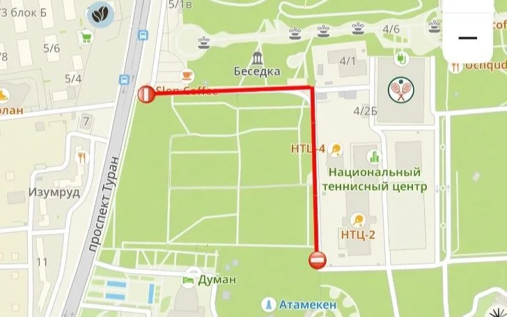 Дорогу внутри Центрального парка закроют в Астане