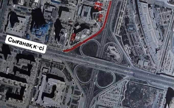 Съезды на пересечении двух улиц закрыли на ремонт в Астане