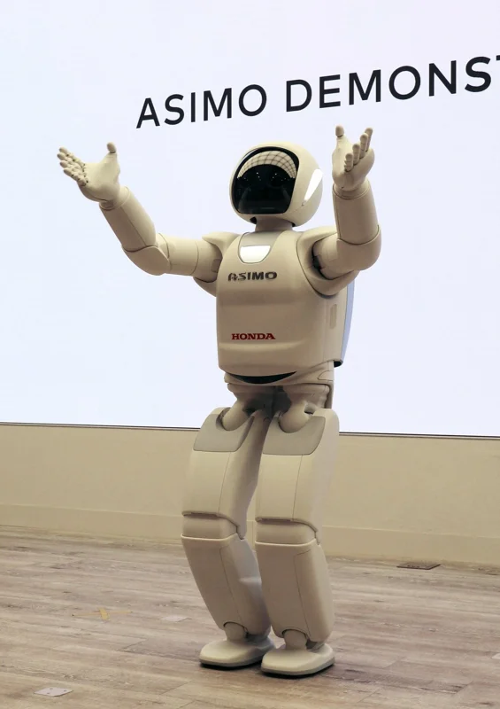 Honda Motor Co.'s ASIMO humanoid robot performs in Tokyo on March 24, 2022. 