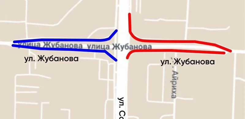 Съезды развязки на Саина-Жубанова временно перекроют в Алматы 