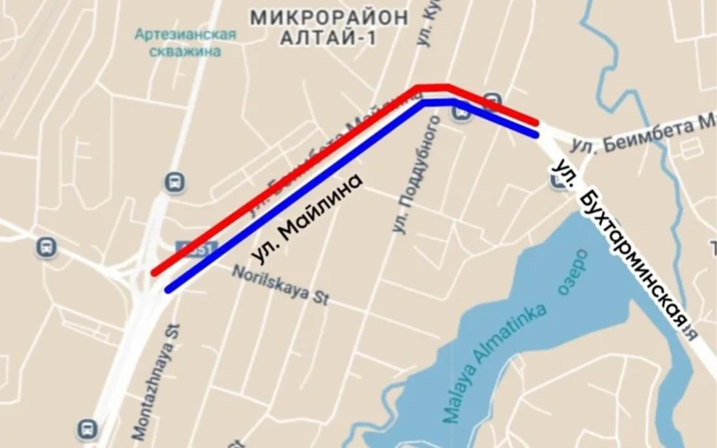 Участки улицы Майлина перекроют в связи с ремонтом в Алматы