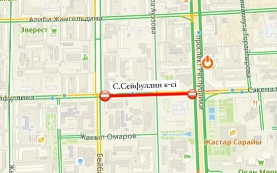 В Астане закроют участок улицы Сейфуллина