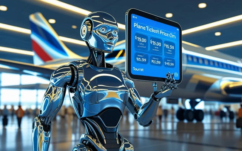 AI, robot, artificial intelligence, tickets, airlines, airplane, technology