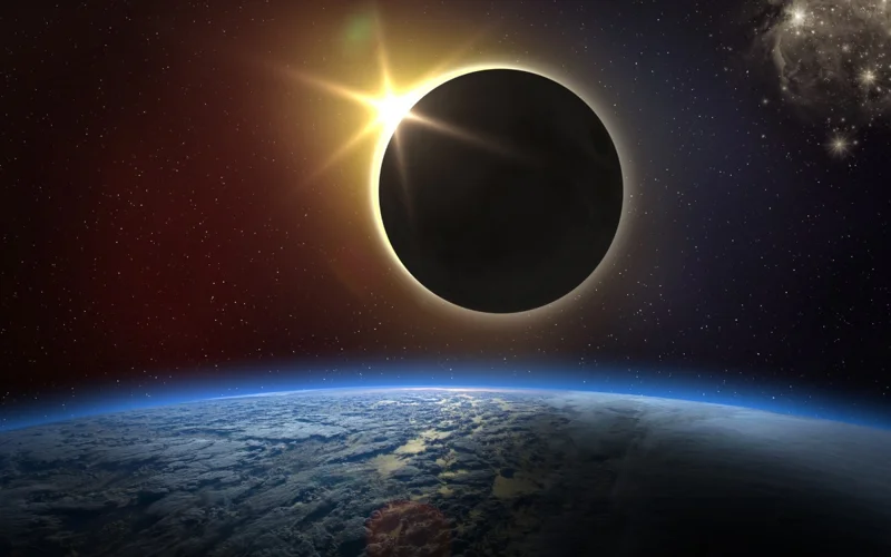 Solar eclipse, Earth, space, astronomy, Moon, Sun