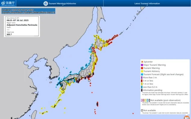 В Японии зафиксировали цунами высотой до 50 см