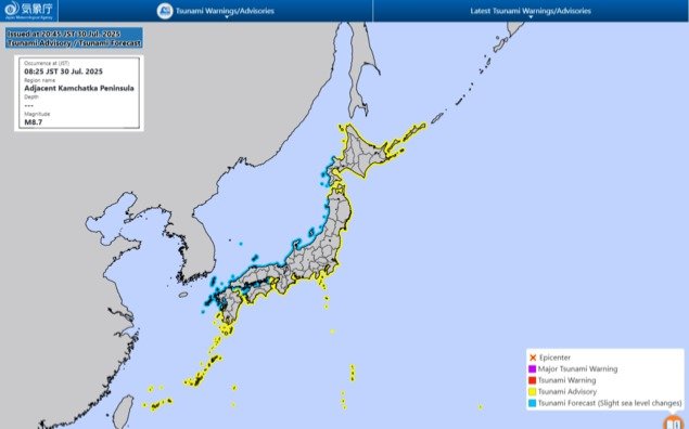 Japan on alert as tsunami advisories remain in place after M8.8 quake Japan on alert as tsunami advisories remain in place after M8.8 quake