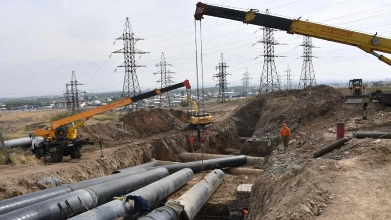 Water pipeline under construction in Kostanay region using recovered assets