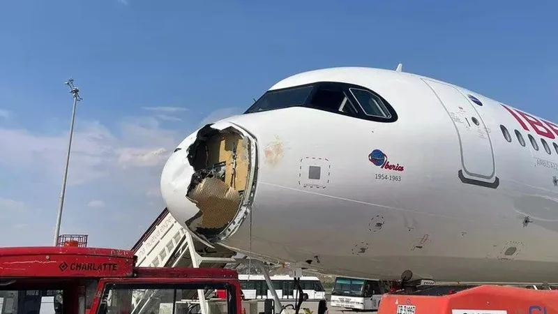 Часть самолета пострадала от столкновения с птицей в Испании