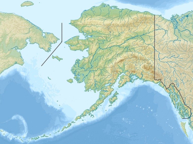 Relief map of USA Alaska