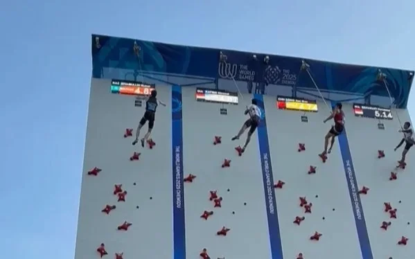 Kazakhstan’s Rishat Khaibullin bags men's speed climbing bronze at 2025 World Games in Chengdu
