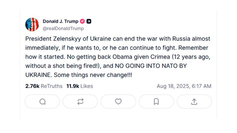 Трамп: Зеленский может остановить конфликт немедленно
