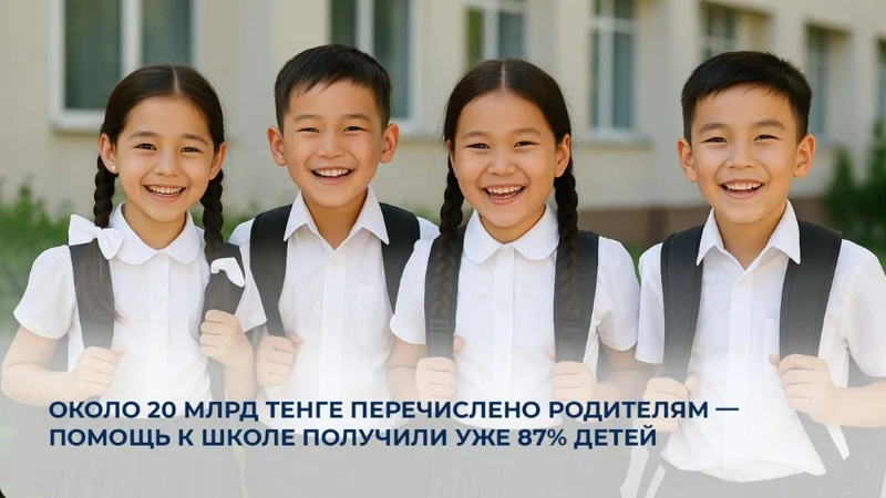 Около 20 млрд тенге: в Казахстане помощь к школе получили 430 тысяч детей
