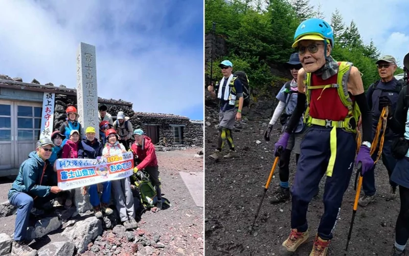 102-летний японец попал в Книгу рекордов Гиннесса, покорив вершину горы Фудзи