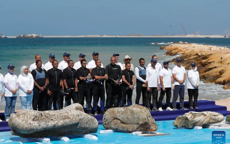 Egypt recovers sunken archaeological finds from Mediterranean Sea