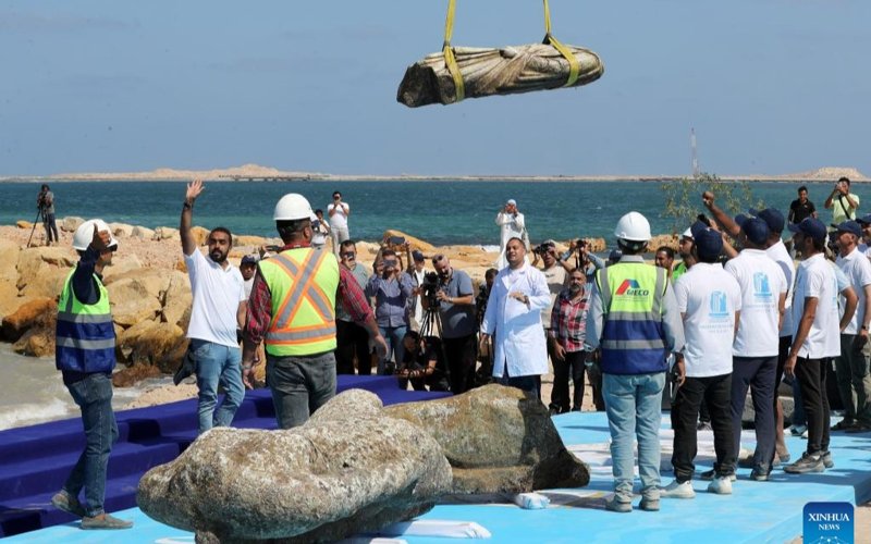 Egypt recovers sunken archaeological finds from Mediterranean Sea Egypt recovers sunken archaeological finds from Mediterranean Sea