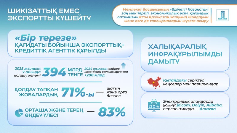 Шикізаттық емес экспортты күшейту шикізаттық емес экспорт