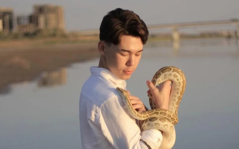 Қызылордалық студент үйінде жылан асырайды