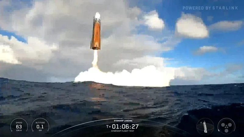 Starship оныншы сынақ ұшуын аяқтап, Үнді мұхитына қонды