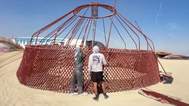 Kazakh yurt withstands powerful storm at Burning Man festival in Nevada