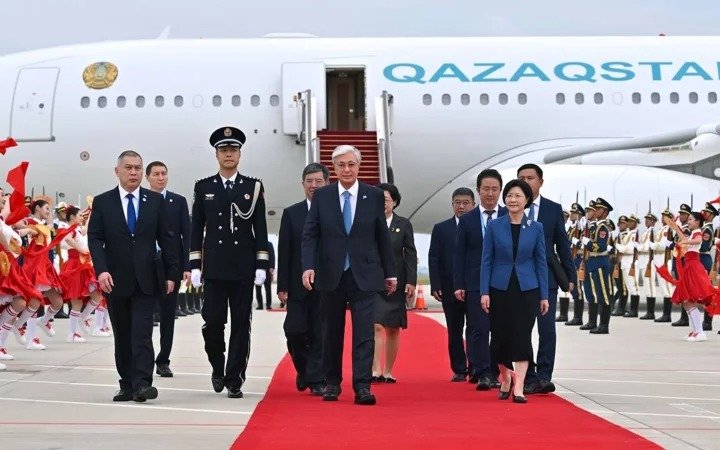 President Kassym-Jomart Tokayev lands in Tianjin for SCO summit