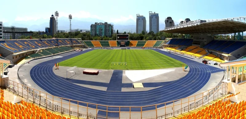 Almaty Central Stadium getting ready to host Kairat vs Real Madrid Champions League match