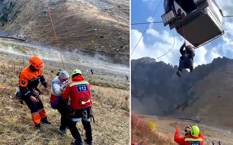 На Шымбулаке остановилась канатная дорога — людей снимали с высоты