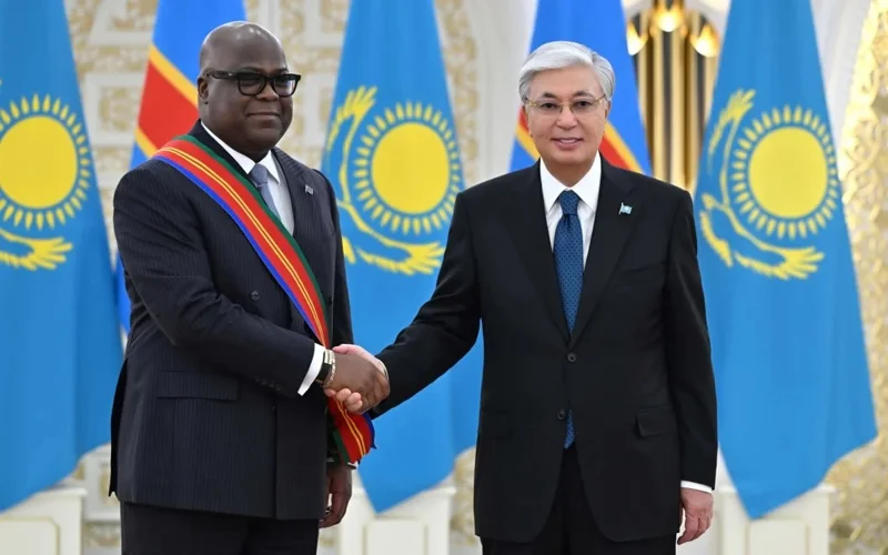 Presidents Kassym-Jomart Tokayev and Félix Tshisekedi
