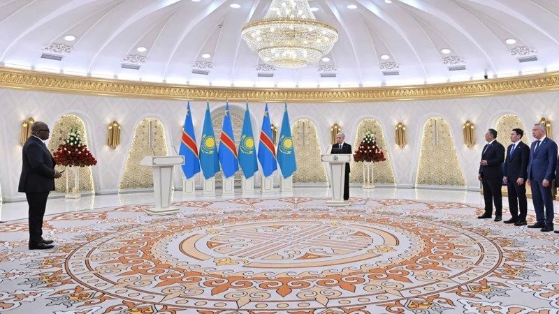 Kassym-Jomart Tokayev presents 1st Degree Dostyk Order to Félix Tshisekedi Akorda