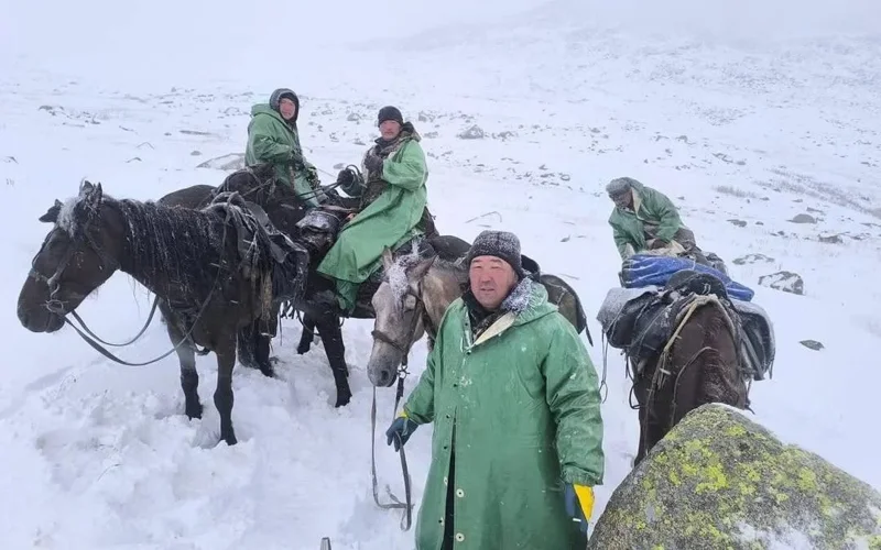 Snow falls in East Kazakhstan's Katon-Karagay district 