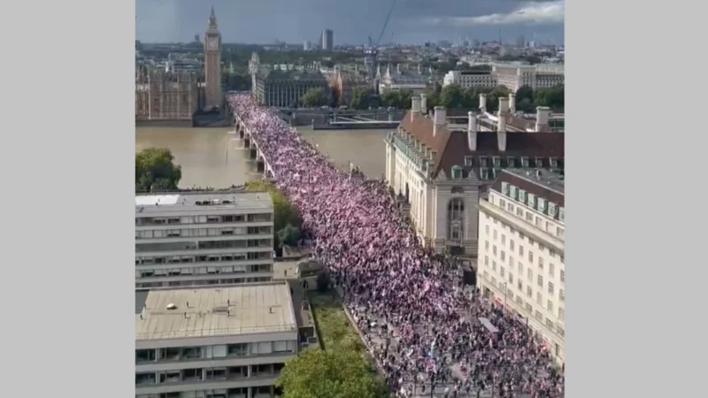 110,000 Britons Join “Unite the Kingdom” Anti-Immigration March, UK, Britain, protests
