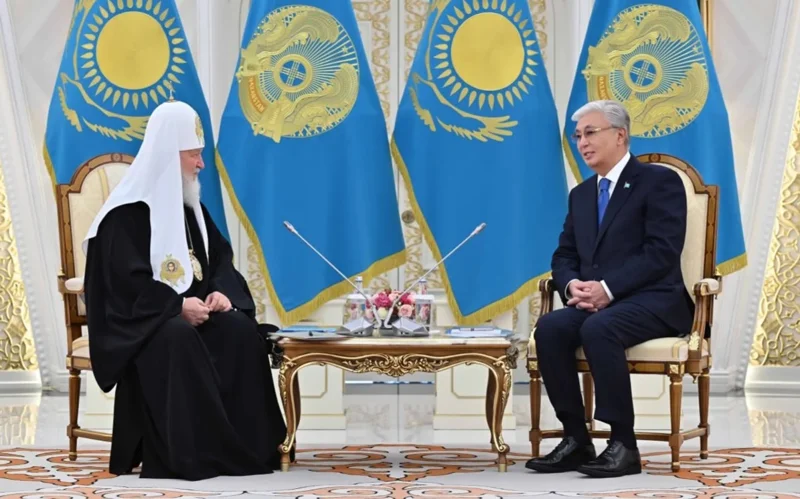 Kassym-Jomart Tokayev and Patriarch Kirill