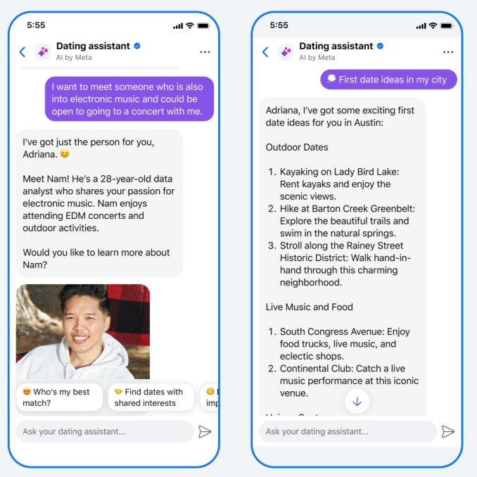 Facebook’s ‘dating assistant’ in action