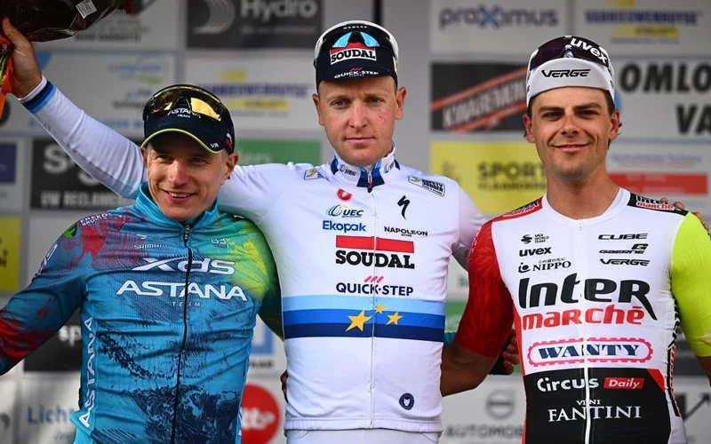 XDS Astana's Max Kanter finishes second