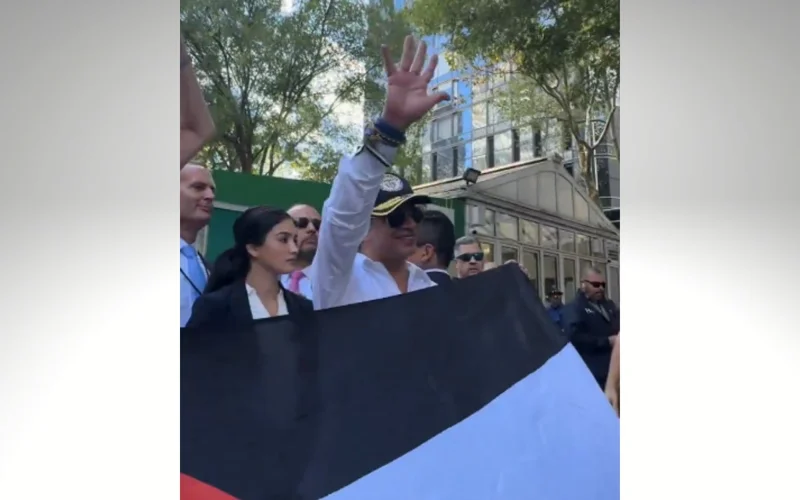 Colombian President Gustavo Petro joined thousands of pro-Palestinian demonstrators 
