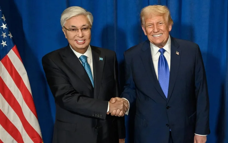 Kassym-Jomart Tokayev and Donald Trump meeting photo 