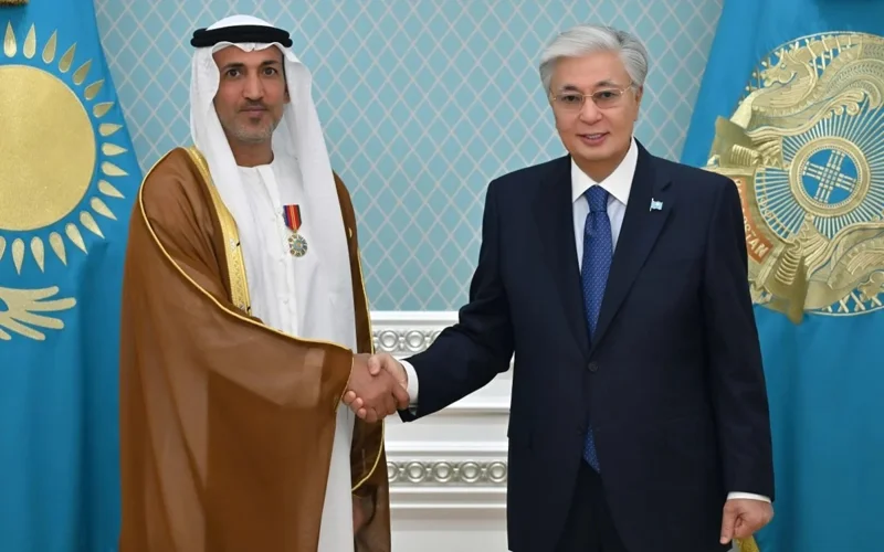 Kazakh President awards UAE Minister of State for Defence Affairs Dostyq Order