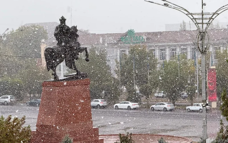 В Таразе выпал первый снег