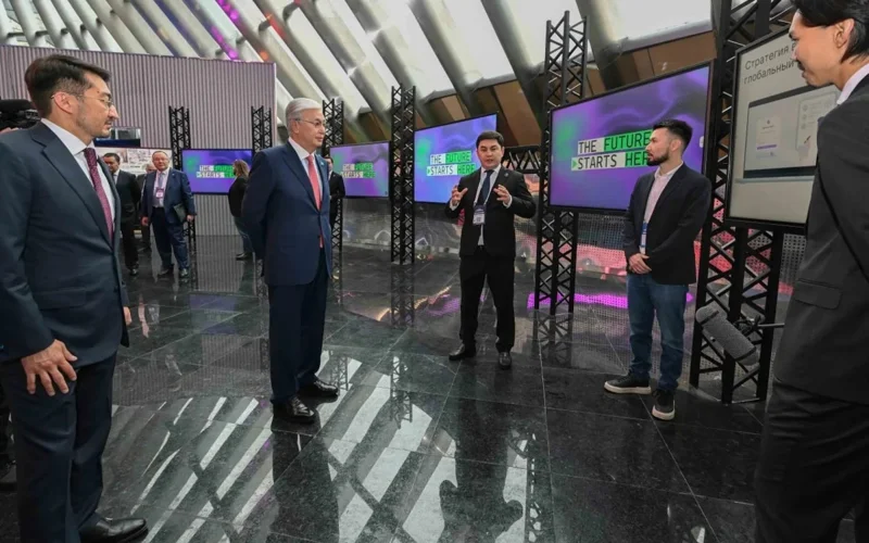 Kazakh President presented with domestic AI projects at Alem.AI international center