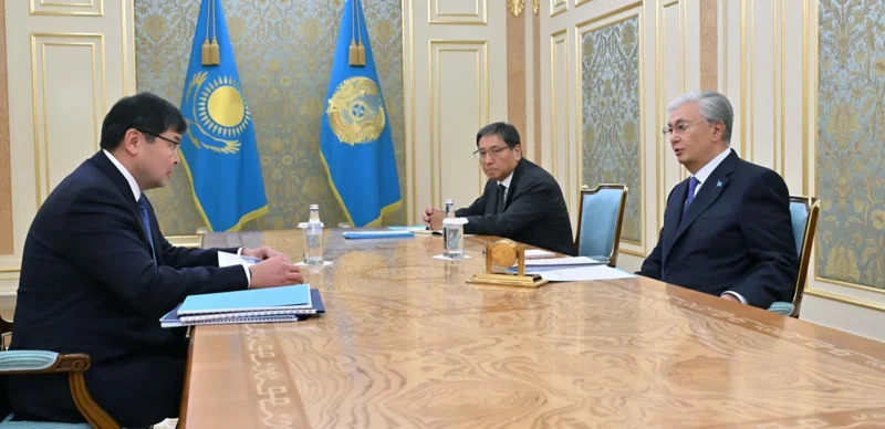 Глава государства принял министра финансов Мади Такиева