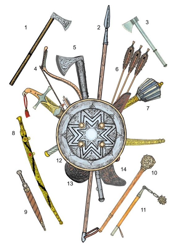 пять вида оружия а