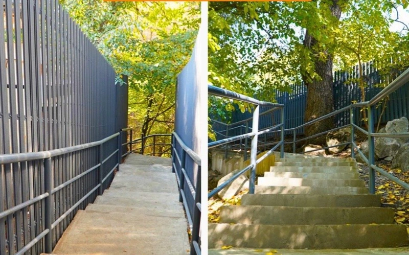 В Медеуском районе Алматы обновили лестницы на прогулочных зонах