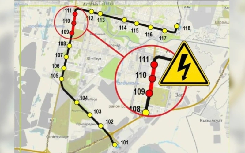 20 тысяч вольт: жителей Астаны предупредили о подключении электроснабжения LRT