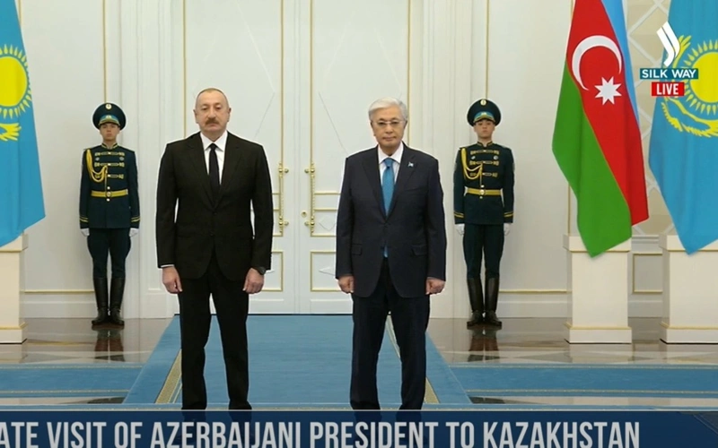 LIVE: Azerbaijani President Ilham Aliyev arrives at Akorda 