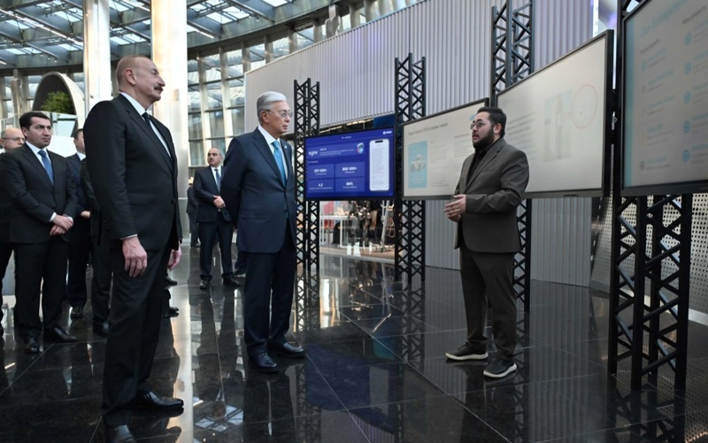 Қазақстан мен Әзербайжан президенттері Alem.AI халықаралық жасанды интеллект орталығына барды Қазақстан мен Әзербайжан президенттері Alem.AI халықаралық жасанды интеллект орталығына барды