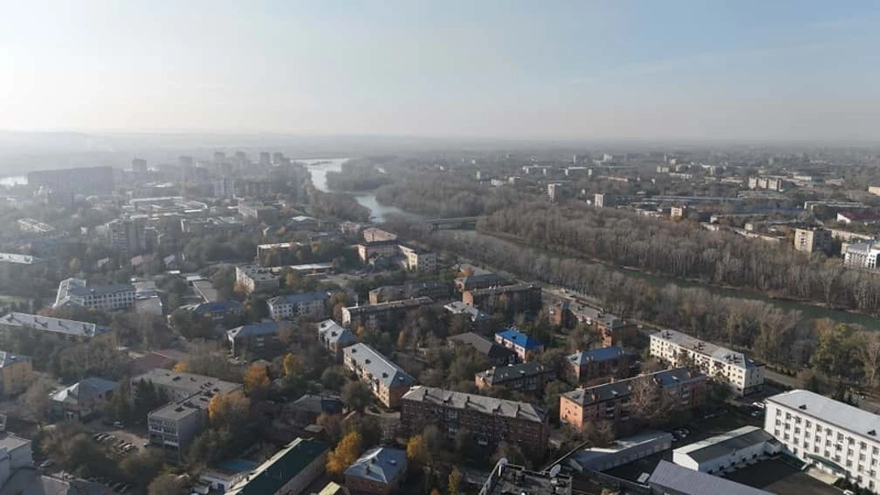 Смог, дым, загрязнение воздуха, Усть-Каменогорск, метеоусловия