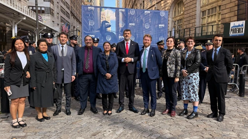 Kazakhstan Flag-Raising Ceremony and Proclamation Presentation Held on Wall Street in New York