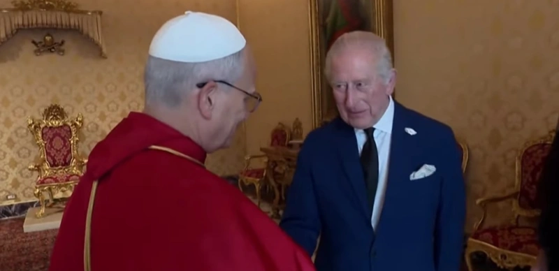 King Charles, Pope Leo, Vatican, UK, religion, pray