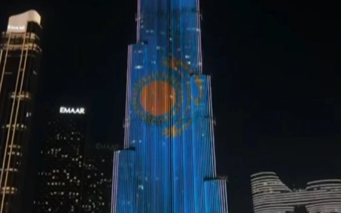 Dubai’s Burj Khalifa lights up with Kazakhstani flag to celebrate Republic Day
