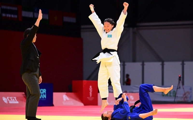 Kazakh judokas bag three golds at Asian Youth Games Kazakh judokas bag three golds at Asian Youth Games